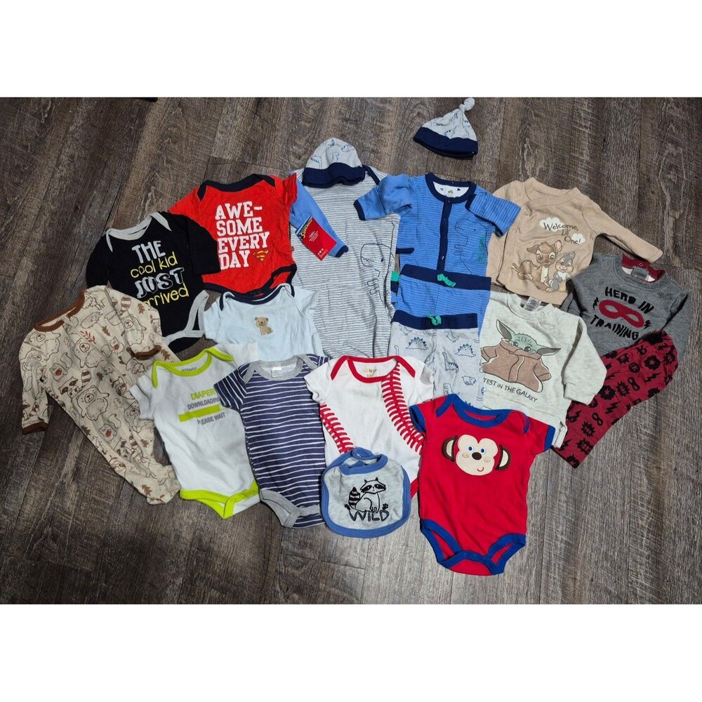 Huge baby boy clothing lot size 0-3 months bundle 18+ pieces